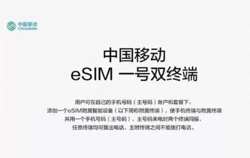 AppleWatch用户有福了！中国移动将试行eSIM一号双终端业务