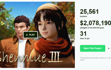 莎木系列上Kickstarter10小时集资1,500万
