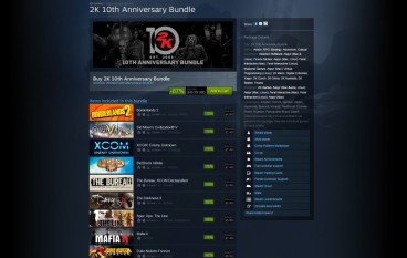 Steam限时特卖2K游戏低至2折