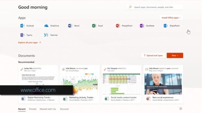 三月开始Office.com将成为Office365用户的默认登陆页面