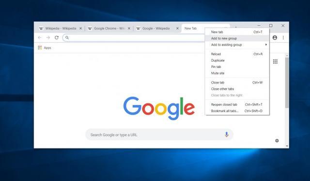 Windows10上的GoogleChrome获得标签组特性可使用鼠标滚动标签