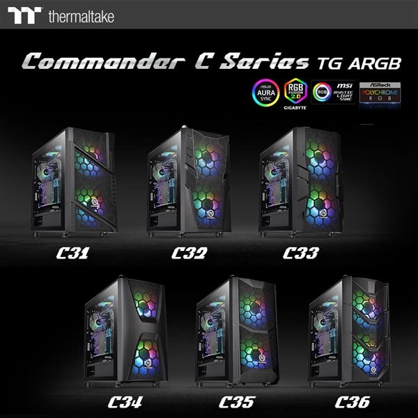 曜越推出全新C系列PC机箱：预装2个200mmRGB风扇