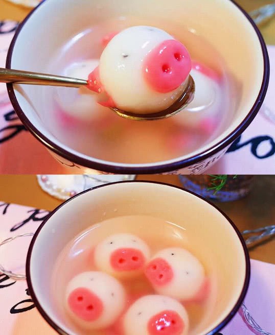 元宵节都在晒汤圆？教你做“粉色小猪”汤圆，不仅简单还美观！